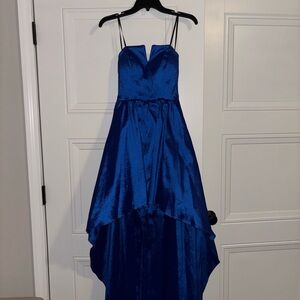 Elegant Blue High-Low Dress